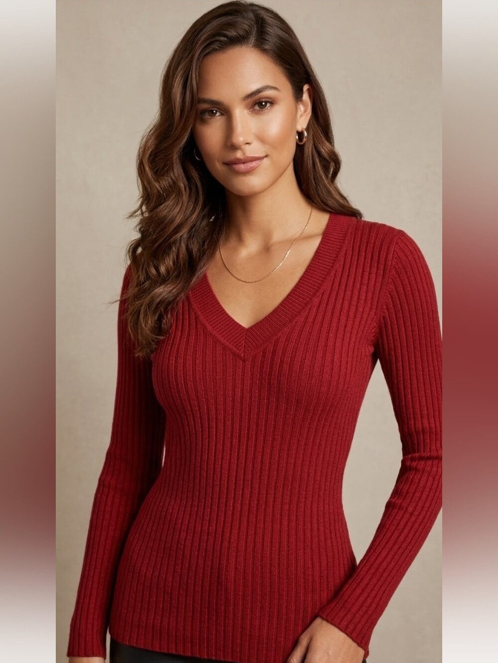 Express Long Sleeve V-neck Blouse